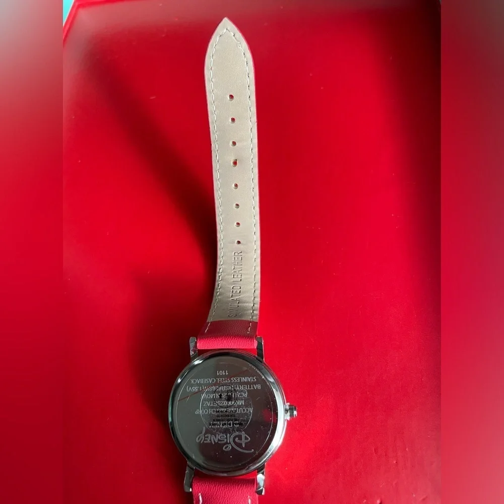 Disney Red and Cream Watch with Silver Accents